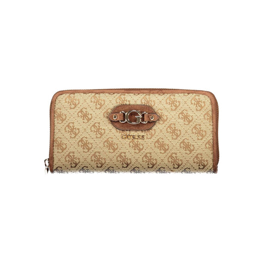 Cardholder Wallet by Guess Jeans for women in polyester beige showcases a discerning silhouette, artfully capturing the essence of Polyester Cardholder Wallet with its functional card-organization coin-purse.