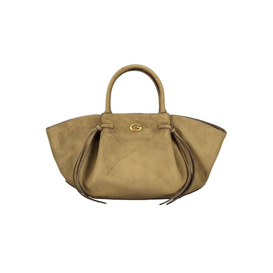 Handbag by Guess Jeans for women in polyester green features an refined silhouette, showcasing a secure snap & zipper, ample external-pockets, internal-pockets & cardholder, and versatile shoulder-strap, adjustable-strap & handle for a sophisticated refined aesthetic.