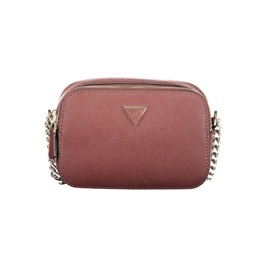 Handbag by Guess Jeans for women in polyethylene brown features a refined silhouette, showcasing a secure zipper, organized built-in-compartments, internal-pockets & cardholder, and versatile shoulder-strap for a refined finish.
