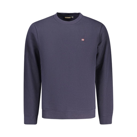 Sweatshirt by Napapijri for men in cotton blue showcases a slouchy chic silhouette, artfully detailed with a slouchy chic crew neckline and for a slouchy chic finish.