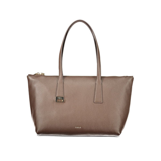 Tote Handbag by Furla for women in leather brown features a exquisite silhouette, showcasing a secure zipper and exquisite internal-pockets with versatile handle for a exquisite finish.