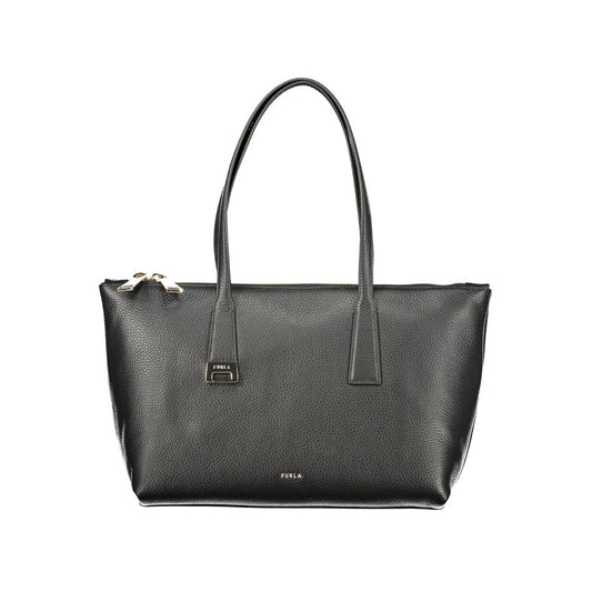 Tote Handbag by Furla for women in leather black features a contemporary silhouette, showcasing a secure zipper, ample internal-pockets, and contemporary handle for a sophisticated look.