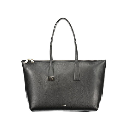 This Tote Handbag by Furla for women in leather and black presents a sculptural silhouette featuring a secure zipper, ample internal-pockets, and versatile handle for a sculptural finish.
