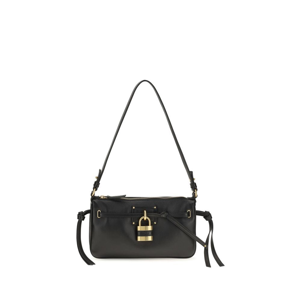 Mini Shoulder Bag by Chloé for women in bos taurus calf & lambskin leather black & signature features an effortlessly chic silhouette with a secure zipper, ample internal-pockets, and versatile shoulder-strap & belt-strap for effortlessly chic everyday luxury.