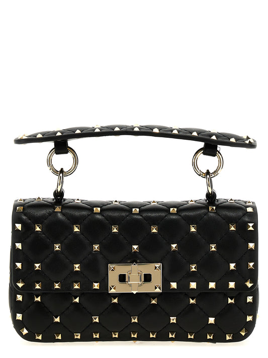 Evening Handbag by Valentino Garavani for women in lamb leather black features a refined silhouette, showcasing a secure flap, organized , and versatile shoulder-strap & handle for a refined finish.