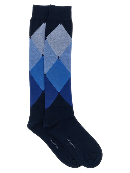 Ballantyne Blue Cotton Socks