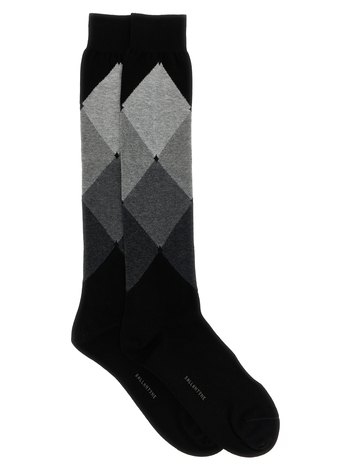 Socks by Ballantyne for men in cotton black & patterned features a nuanced silhouette, showcasing the nuanced Men's Cotton Socks design with a refined, premium finish.