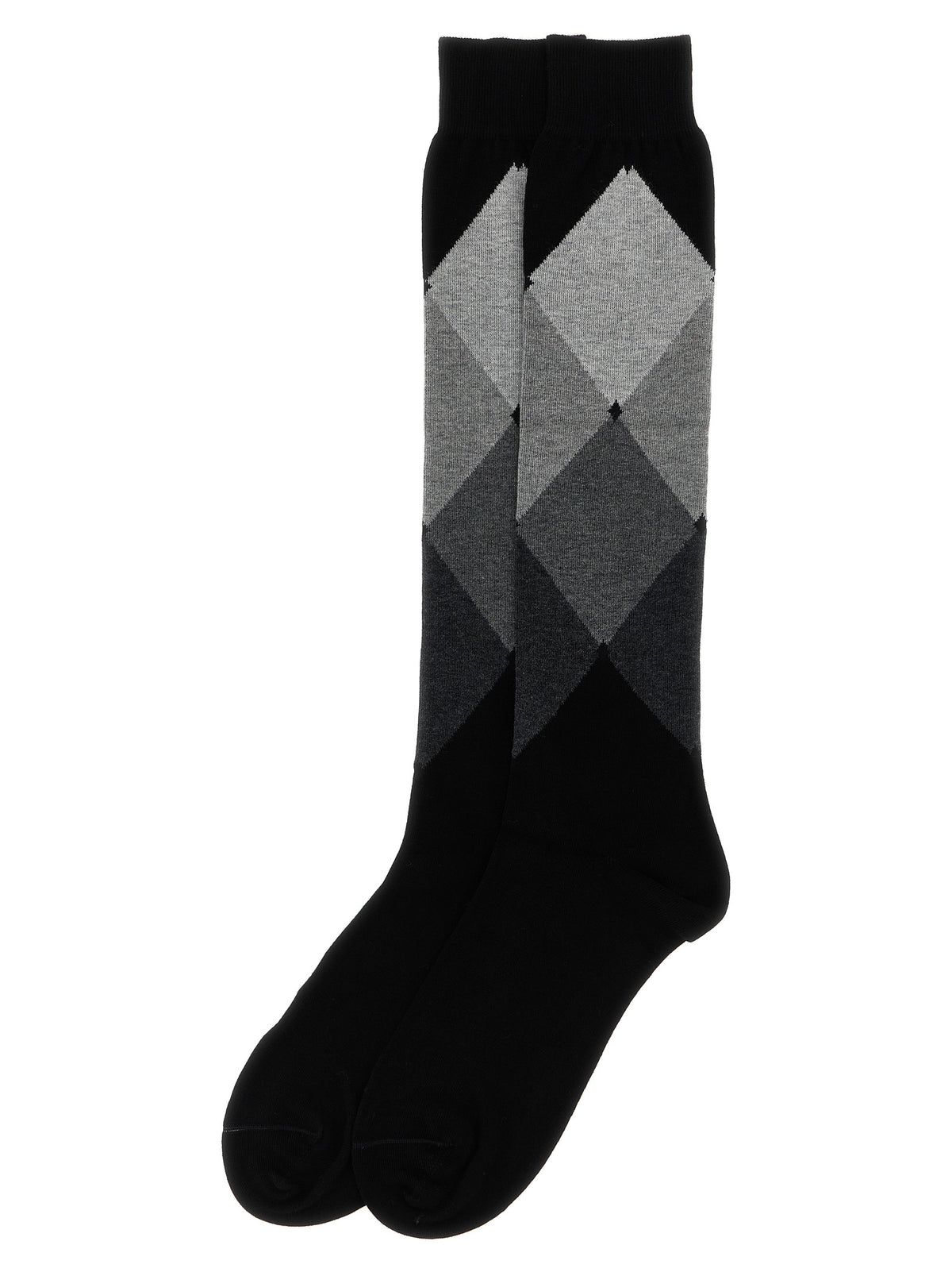 Socks by Ballantyne for men in cotton black & patterned features a contemporary knit construction, showcasing the sophisticated design of this Men's Cotton Socks with its contemporary finish.