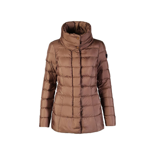 Puffer Jacket by Peuterey for women in polyester brown features an contemporary silhouette, showcasing a sophisticated high-neck neckline and contemporary thermal, insulated & windproof for a truly refined look.