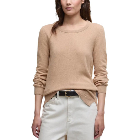 Sweatshirt by Barbour for women in wool cotton beige features an exquisite silhouette, showcasing long-sleeve and crew neckline details for a exquisite look.