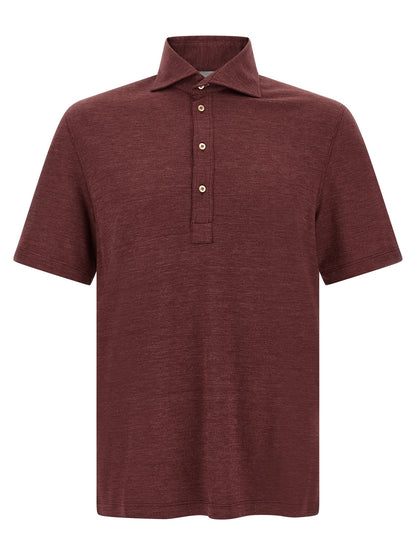 Brunello Cucinelli Bordeaux Virgin Wool Polo Shirt