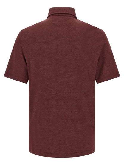 Brunello Cucinelli Bordeaux Virgin Wool Polo Shirt