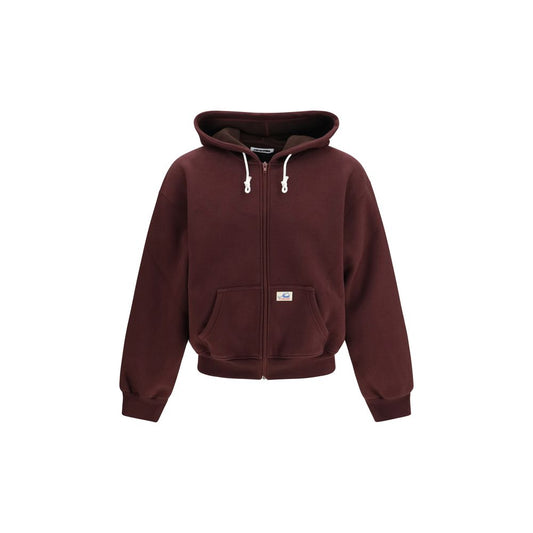 Sweatshirt Hoodie by Magliano for men in stretch cotton bordeaux features a slouchy chic silhouette, detailed with a slouchy chic and a signature hooded neckline for an elevated aesthetic.
