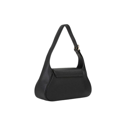This Medium Flap Handbag by Mario Valentino for women in polyethylene & polyurethane and black presents a sculptural silhouette featuring a secure flap, ample , and versatile shoulder-strap & adjustable-strap for a sculptural finish.