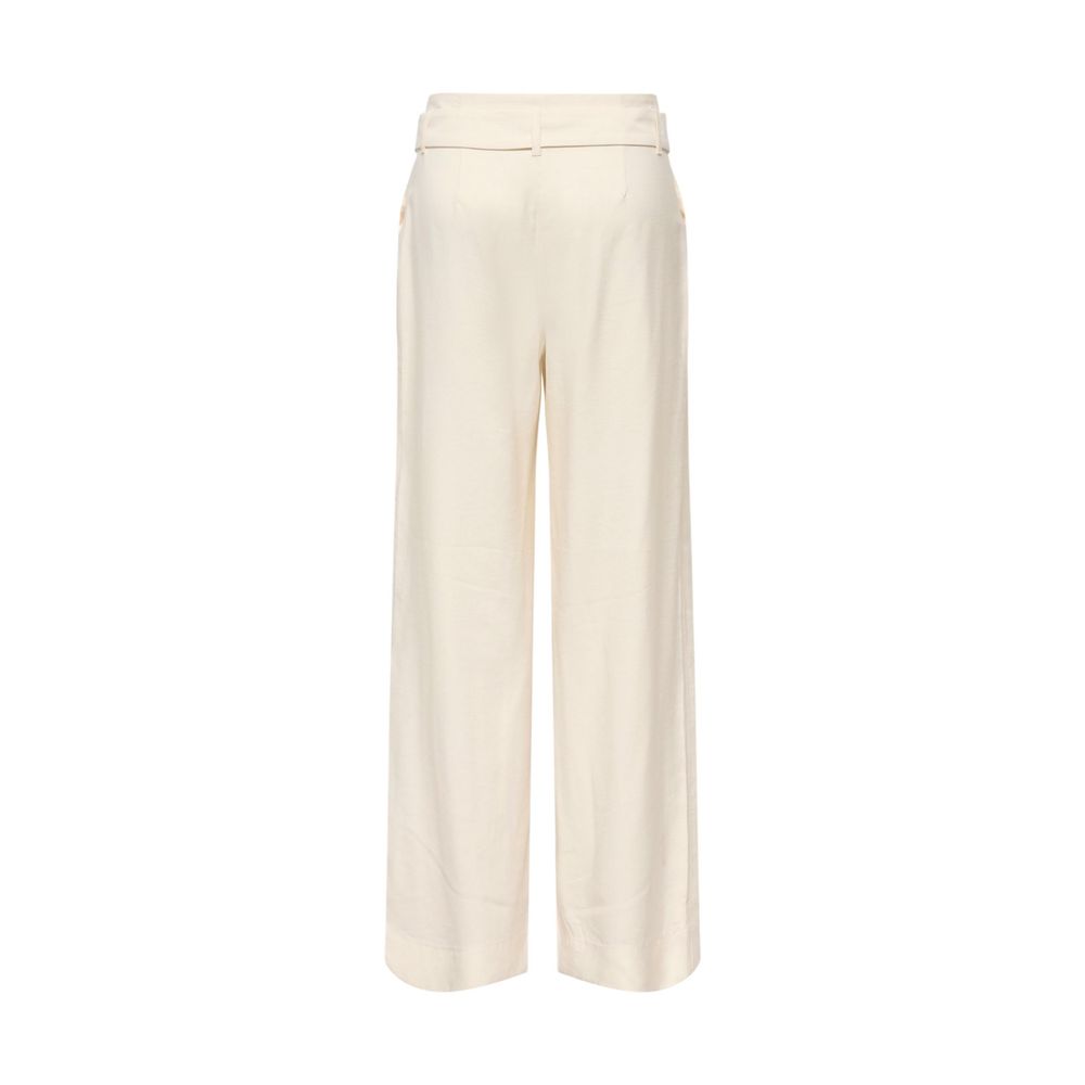 Only Cream Polyester Dress Pants