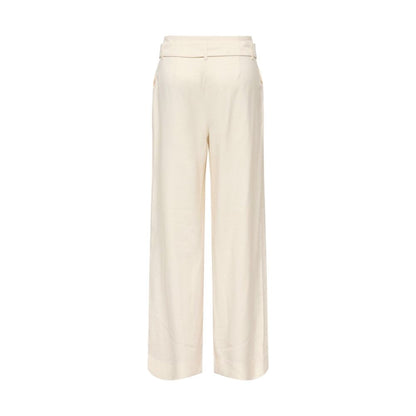 Only Cream Polyester Dress Pants