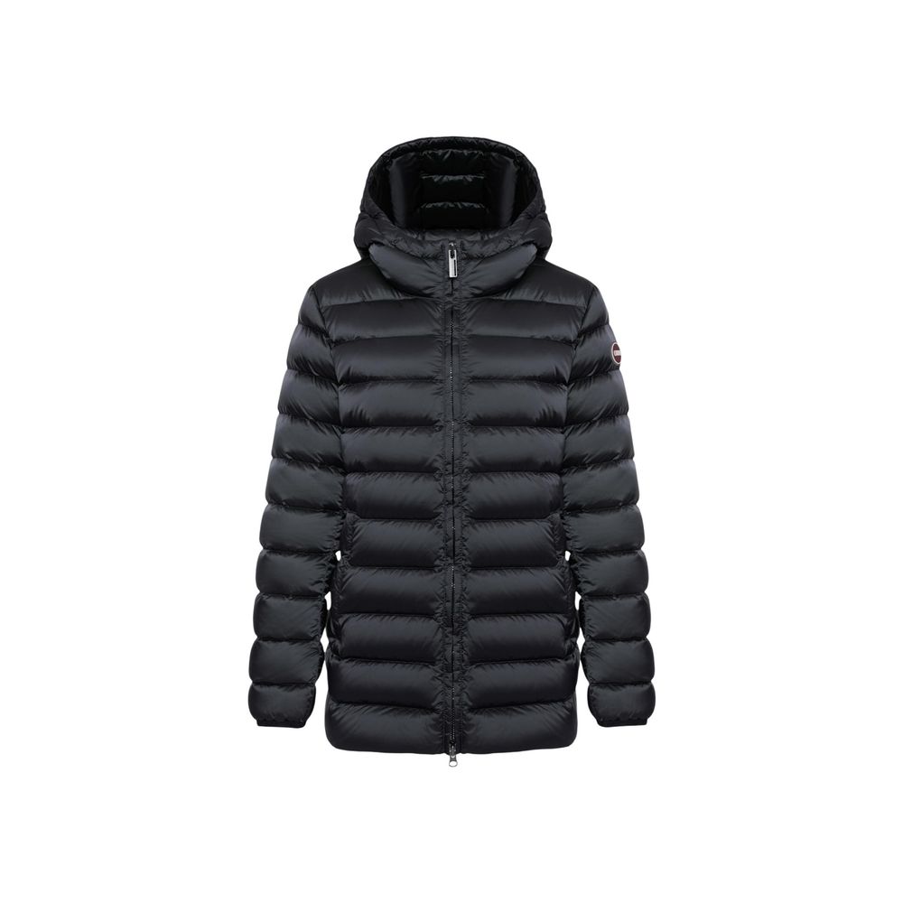 Hooded Overcoat by Colmar Originals for women in polyamide black showcases a architectural silhouette, artfully detailed with a distinctive hooded neckline and functional thermal, lightweight, pockets, hooded & insulated for a architectural finish.