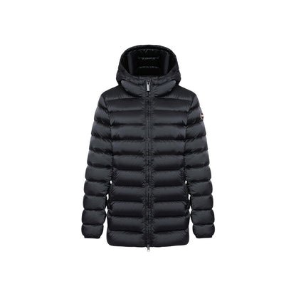 Hooded Overcoat by Colmar Originals for women in polyamide black showcases a architectural silhouette, artfully detailed with a distinctive hooded neckline and functional thermal, lightweight, pockets, hooded & insulated for a architectural finish.