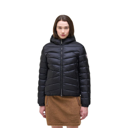 Hooded Overcoat by Colmar Originals for women in polyamide & duck down black features an satoral silhouette, showcasing a sophisticated hooded neckline and satoral thermal, lightweight, hooded & insulated for a premium, timeless look.