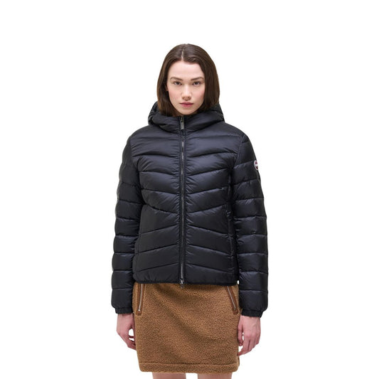 Hooded Overcoat by Colmar Originals for women in polyamide & duck down black features an satoral silhouette, showcasing a sophisticated hooded neckline and satoral thermal, lightweight, hooded & insulated for a premium, timeless look.