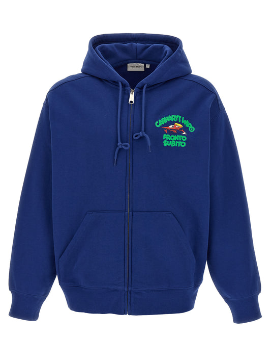 Carhartt Wip Men's Cotton Sweatshirt Hoodie - Blue Print