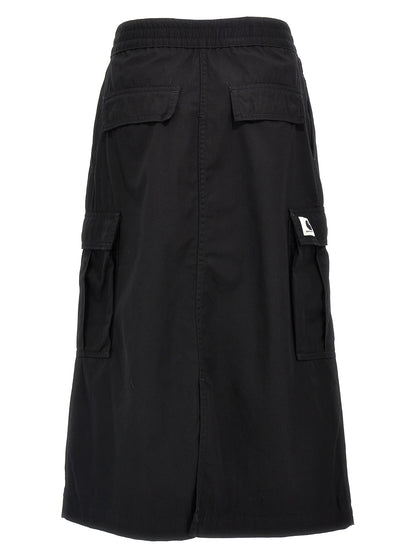 Carhartt Wip Black Cotton Midi Skirt