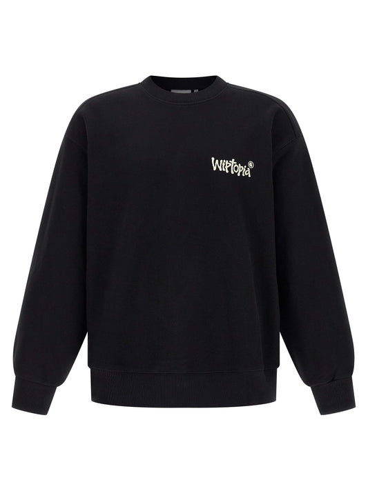 Sweatshirt by Carhartt Wip for men in cotton polyester black & print features an exquisite silhouette, showcasing and crew neckline details for a exquisite look.