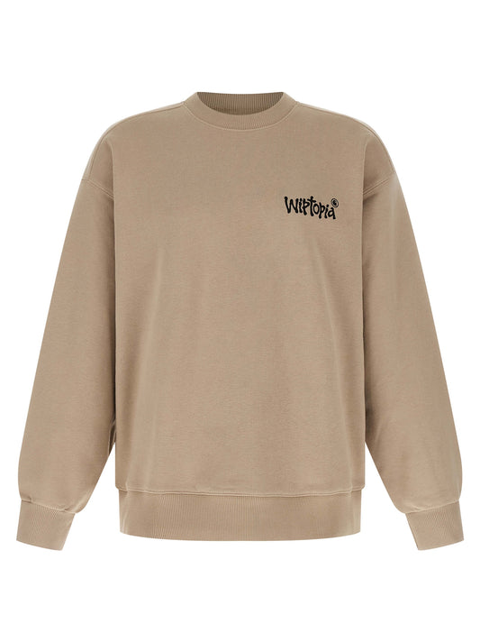 Carhartt Wip Men's Crew Neck Cotton Polyester Sweatshirt - Beige Print