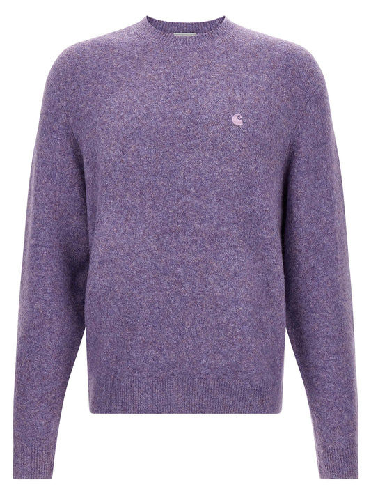 Cardigan by Carhartt Wip for men in acetate polyester & wool purple features an impeccable silhouette, showcasing a sophisticated crew neckline and long-sleeve detail for a truly impeccable finish.