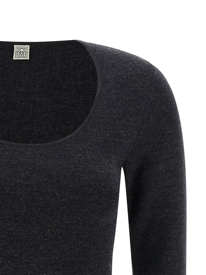 TOTEME Gray Viscose Cardigan