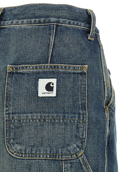Carhartt Wip Blue Cotton Midi Skirt
