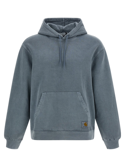 Sweatshirt Hoodie by Carhartt Wip for men in cotton blue features a slouchy chic silhouette, detailed with a slouchy chic and a signature hooded neckline for an elevated aesthetic.