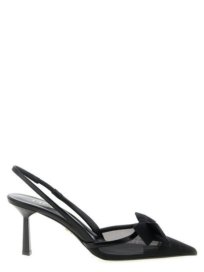 Prada Black Polyamide Mid Heel Pumps