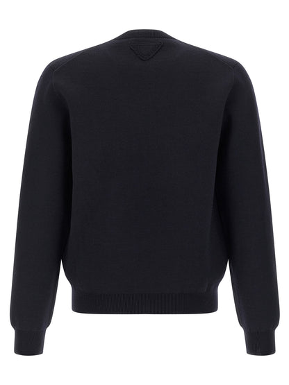 Prada Blue Virgin Wool Cardigan