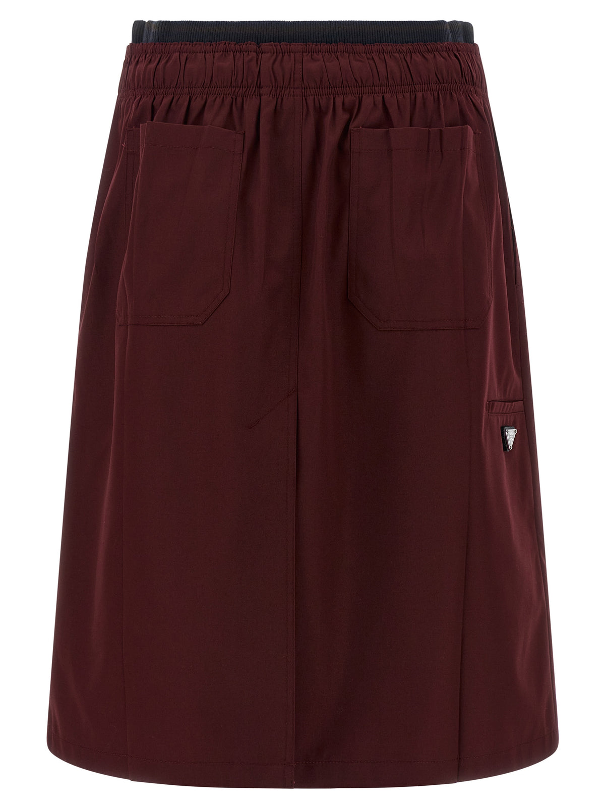 Prada Bordeaux Polyester Midi Skirt