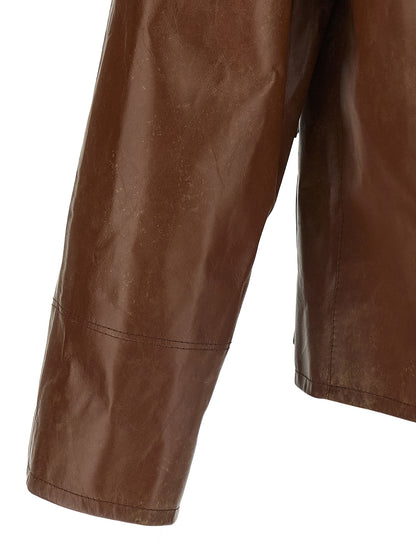 Prada Brown Calfskin Leather Jacket