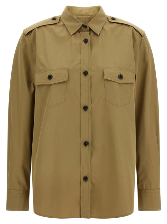 Blouse by Prada for women in cotton brown showcases a sublime silhouette, artfully detailed with a sublime and for a sophisticated, sublime finish.