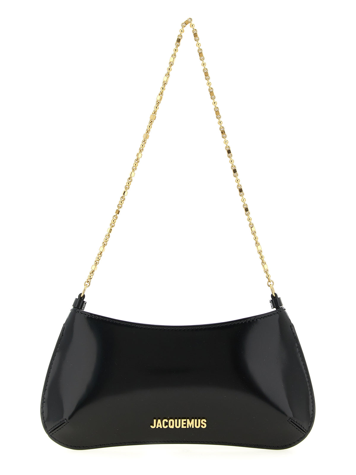 Jacquemus Bisou Le Petit Calfskin Leather & Cotton Shoulder Bag - Black Gold