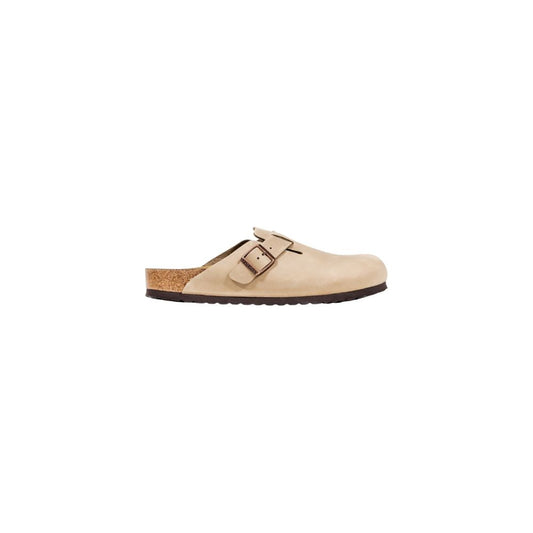 Clogs Sandals Flat Shoes by Birkenstock for men in eva latex leather & cork beige showcases a resplendent Men's EVA Latex Leather & Cork Clogs Sandals Flat Shoes aesthetic with a and .