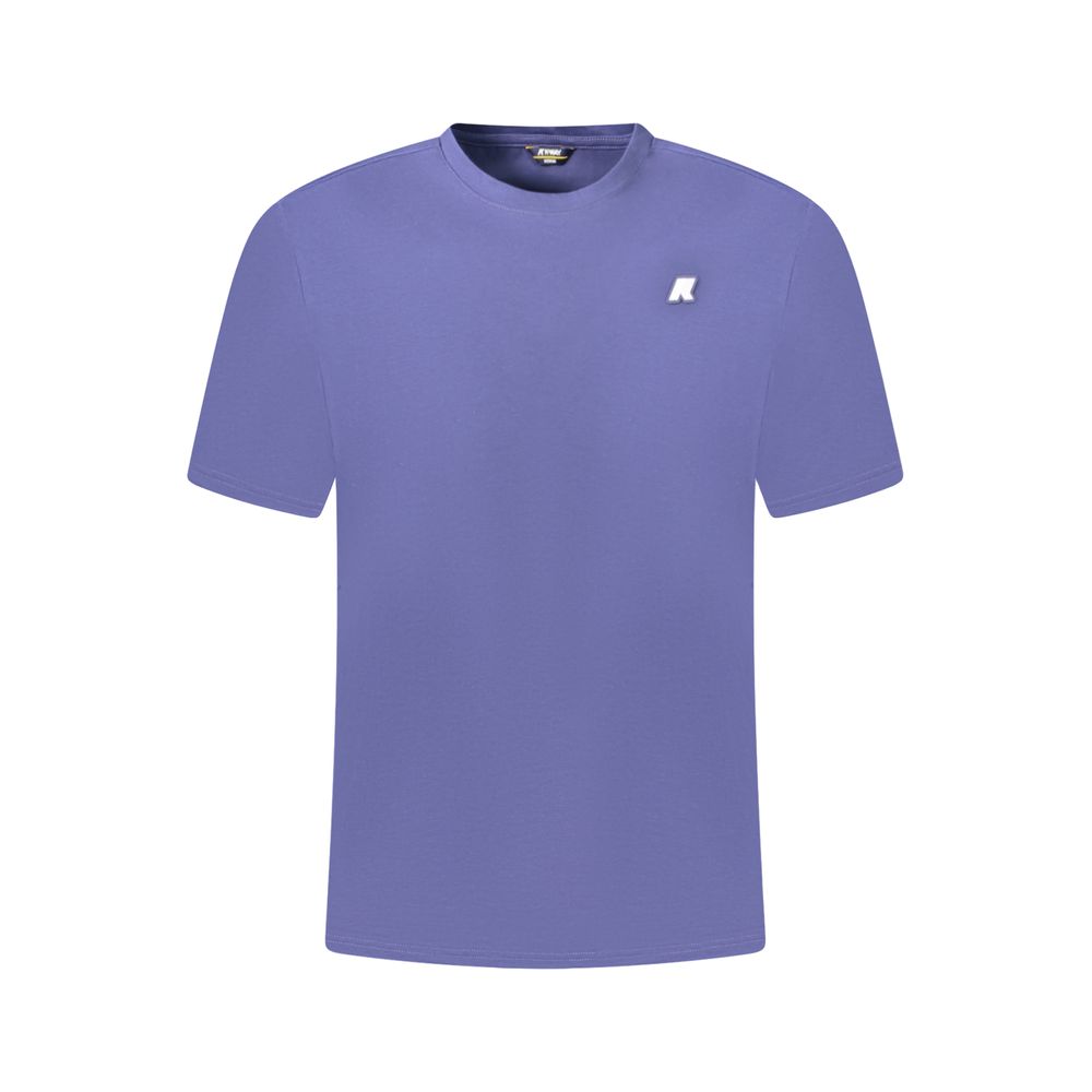 T-Shirt by K-WAY for men in cotton blue showcases a unassuming silhouette, artfully detailed with a refined and unassuming short-sleeve for a sophisticated, contemporary look.