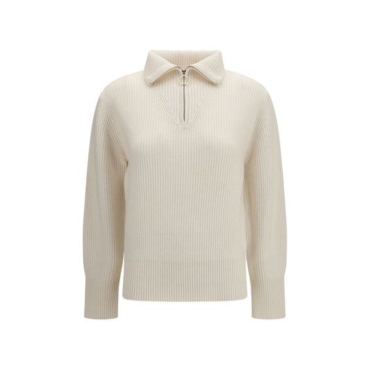 Sweatshirt by Forte_Forte for women in cashmere wool white showcases a slouchy chic silhouette, artfully detailed with a slouchy chic high-collar neckline and for a slouchy chic finish.