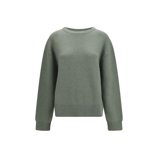 Extreme Cashmere Women's Relaxed Fit Regular Crew Neck Cashmere & Nylon Sweater - Bicolour