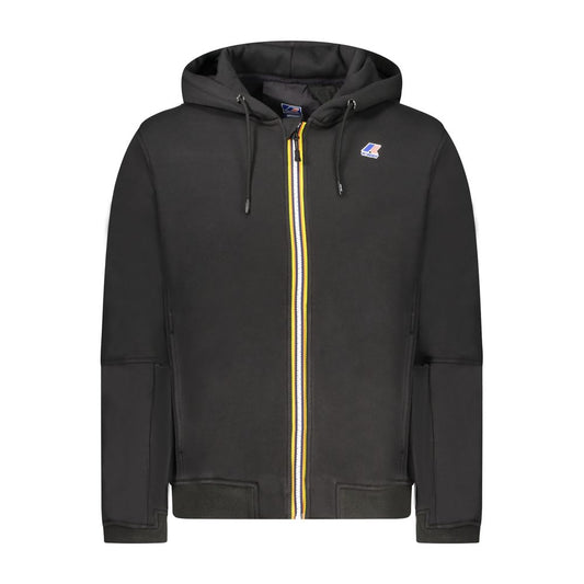 Sweatshirt Hoodie by K-WAY for men in cotton polyester black features an avant-garde silhouette, showcasing a sophisticated hooded neckline and detail for a truly avant-garde finish.