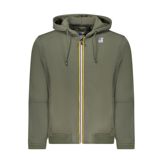 Sweatshirt Hoodie by K-WAY for men in cotton polyester green features a edgy silhouette, detailed with a edgy hooded neckline and for a refined finish.