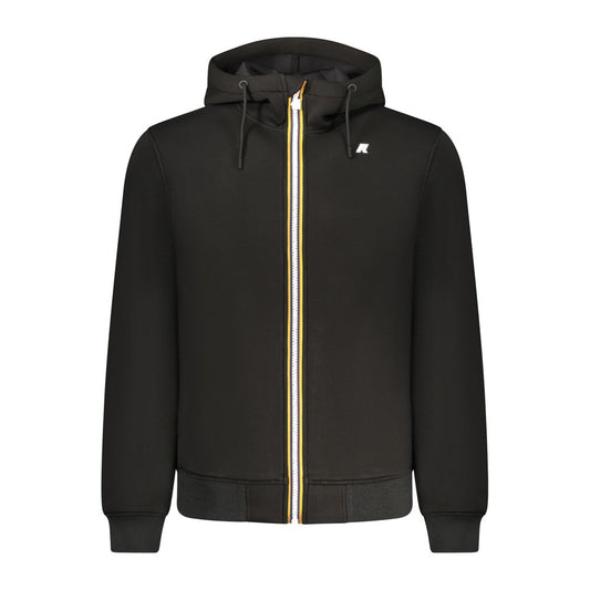Sweatshirt Hoodie by K-WAY for men in stretch viscose polyester black showcases a city-ready silhouette, artfully detailed with a signature hooded neckline and for a city-ready finish.