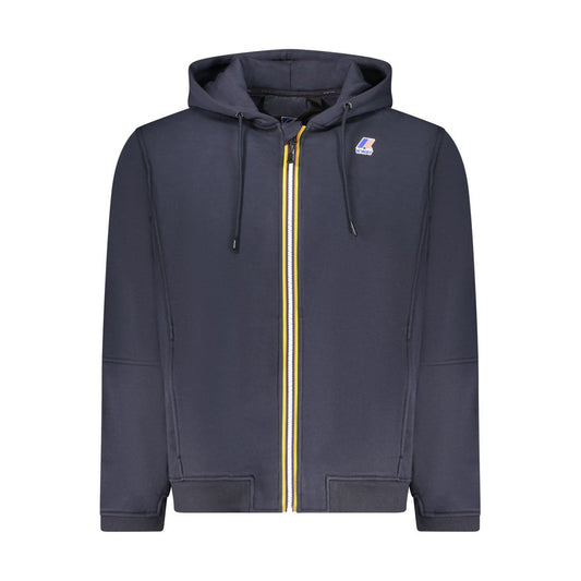Sweatshirt Hoodie by K-WAY for men in cotton polyester blue showcases a city-ready silhouette, artfully detailed with a signature hooded neckline and for a city-ready finish.