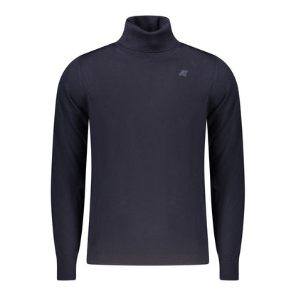 Sweater by K-WAY for men in modal & wool blue showcases a discreet silhouette, finished with a discreet turtle neckline and for a discreet look.