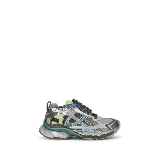 Athletic Sneakers by Balenciaga for men in polyester polyurethane & rubber gradient, multicolor & signature showcases a architectural silhouette, artfully capturing the essence of the Men's Athletic Polyester Polyurethane & Rubber Sneakers with its signature architectural athletic style construction.