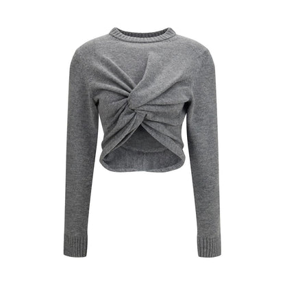Sweatshirt by Balenciaga for women in wool gray features an exquisite silhouette, showcasing and crew neckline details for a exquisite look.