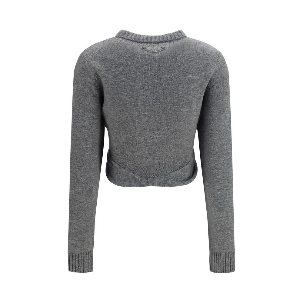 Sweatshirt by Balenciaga for women in wool gray features an enviable silhouette, showcasing a premium and refined crew neckline for a truly enviable finish.